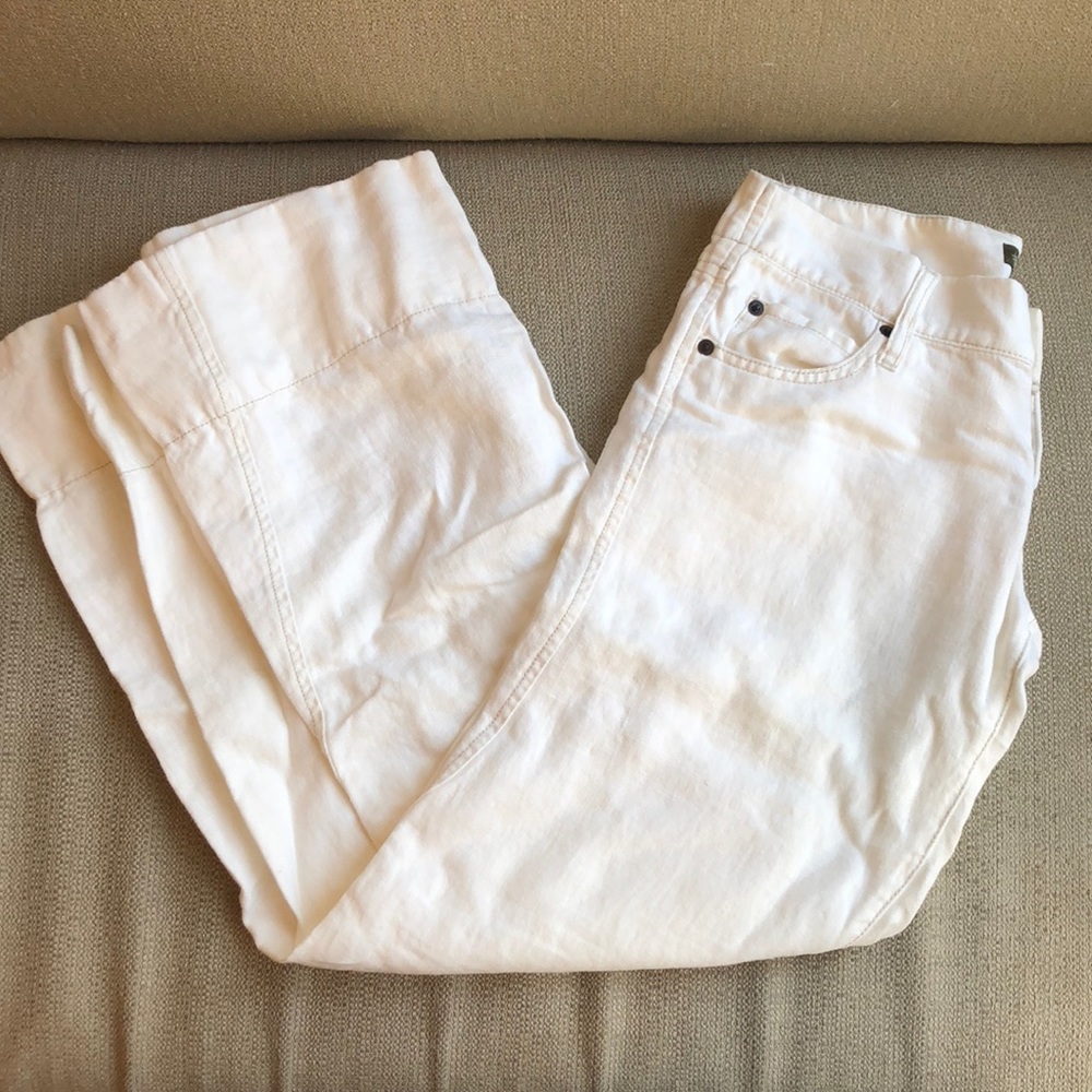 Anthro wide leg linen pants - perfect for vacay!